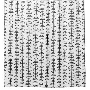 Pattern 080515- Black and White on White Shower Curtain