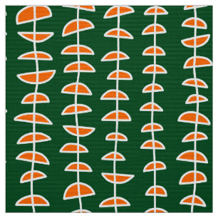 Pattern 080515 - White and Orange on Dk Green Fabric