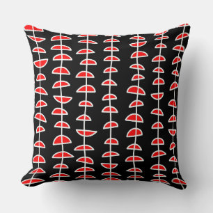 Pattern 080515- White and Red on Black Cushion