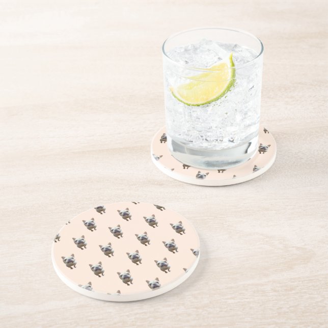 pattern_1_french bulldog_1 sandstone coaster (Side)