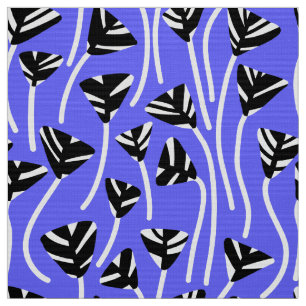 Pattern 210121 - Black, White and Electric Blue Fabric