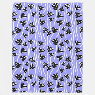 Pattern 210121 -  Black, White and Pastel Blue Fleece Blanket