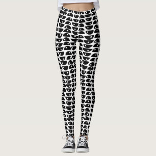 Pattern 220816 - Black on White Leggings