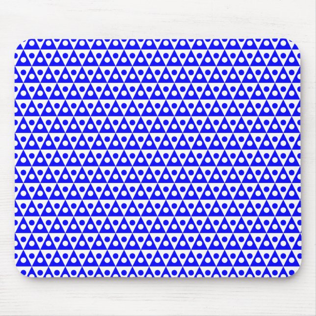 Pattern 260514 - Blue on White Mouse Pad (Front)