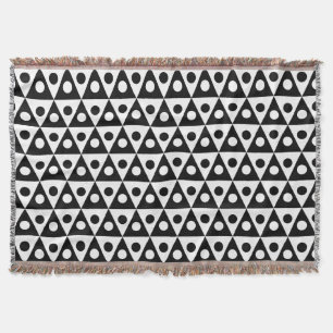 Pattern 260514 - White on Black Throw Blanket