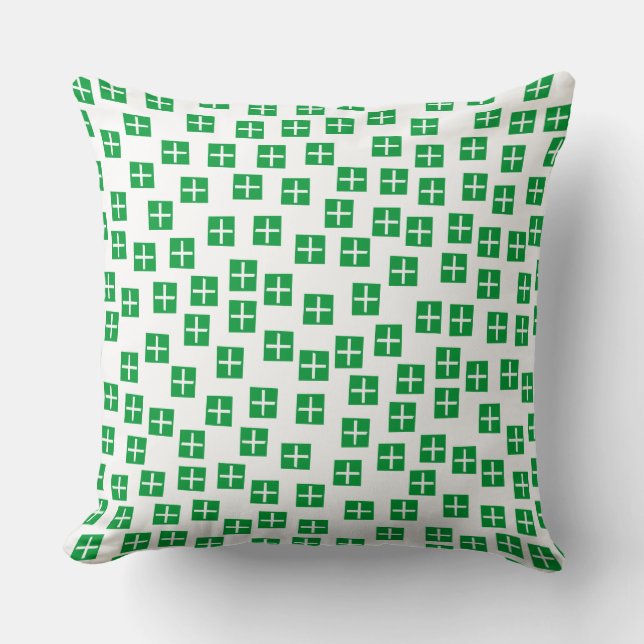 Pattern 270715 - Grass Green and White Cushion (Front)