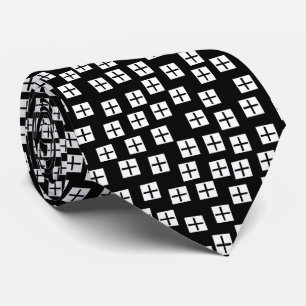 Pattern 270715 - White and Black on Black Tie