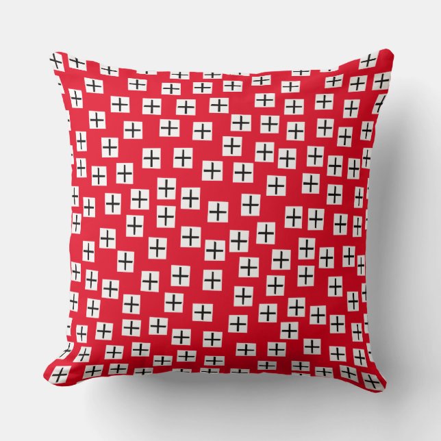 Pattern 270715 - White and Black on Red e6001c Cushion (Front)