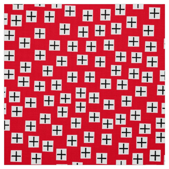 Pattern 270715 - White and Black on Red e6001c Fabric (Swatch)