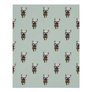 pattern_2_french bulldog_2 glossy poster