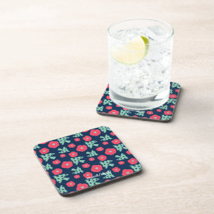 pattern_7_camellia and bird_1 hard plastic coaster