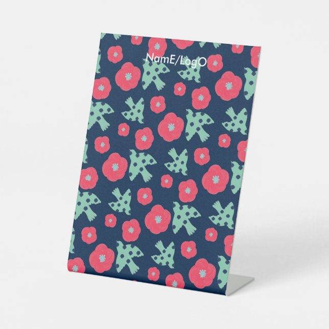 pattern_7_camellia and bird_1 pedestal sign (Front)