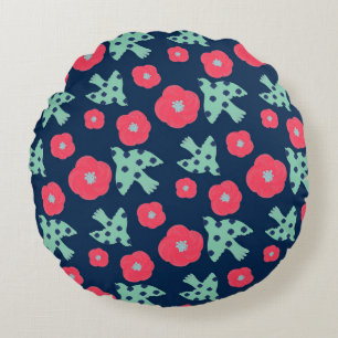 pattern_7_camellia and bird_1 round cushion