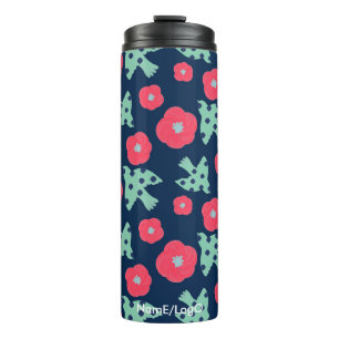 pattern_7_camellia and bird_1 thermal tumbler