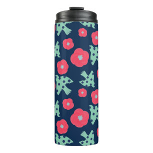 pattern_7_camellia and bird_1 thermal tumbler