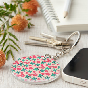 pattern_8_camellia and bird_2 acrylic key ring