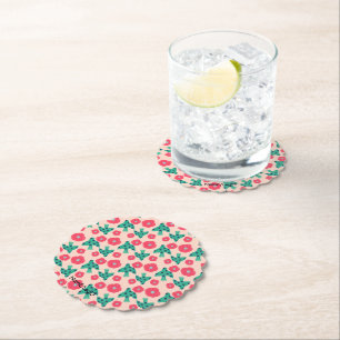 pattern_8_camellia and bird_2 paper coaster
