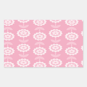 Pattern Abstract Art Pink Floral Flowers Rectangular Sticker