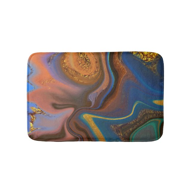 pattern abstract marbled bath mat (Front)