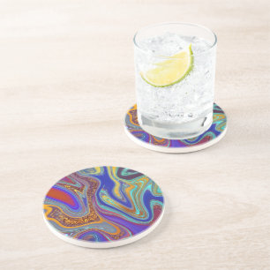 pattern abstract marbled coaster