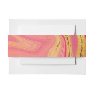 pattern abstract marbled invitation belly band