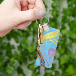 pattern abstract marbled key ring