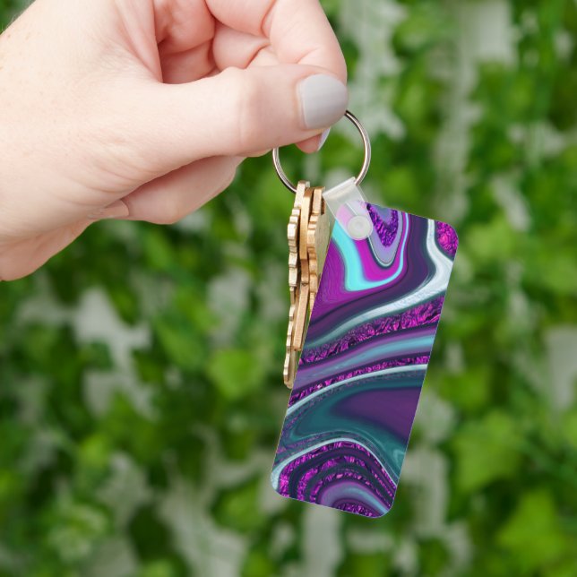 pattern abstract marbled key ring (Hand)