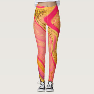 pattern abstract marbled leggings