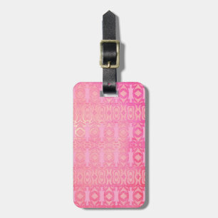 pattern abstract pink luggage tag