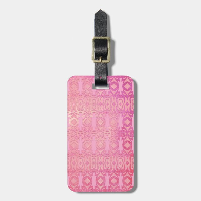 pattern abstract pink luggage tag (Front Vertical)