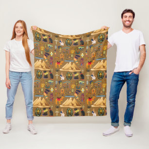 Pattern Ancient Egyptian Hieroglyphic Symbol Fleece Blanket