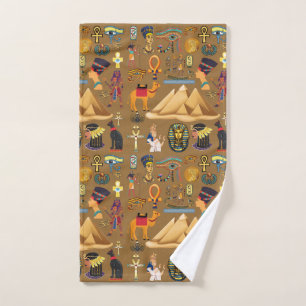 Pattern Ancient Egyptian Hieroglyphic Symbol Hand Towel