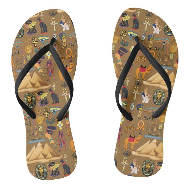 Pattern Ancient Egyptian Hieroglyphic Symbol  Jandals (Footbed)