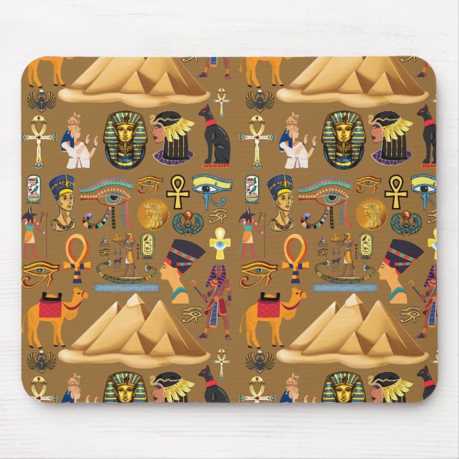 Pattern Ancient Egyptian Hieroglyphic Symbol  Mouse Pad (Front)