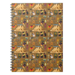 Pattern Ancient Egyptian Hieroglyphic Symbol  Notebook