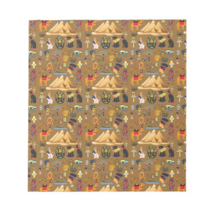 Pattern Ancient Egyptian Hieroglyphic Symbol  Notepad