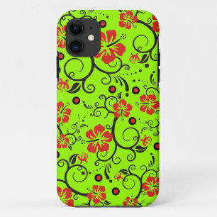 Pattern Art - Hibiscus Gecko - make your own back iPhone 11 Case