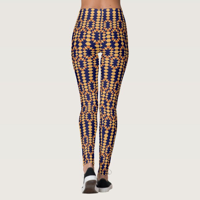 pattern art tribal diamond leggings (Back)