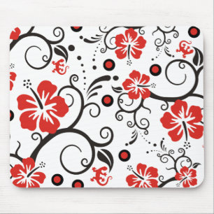 Pattern ARTs - hibiscus decor Mouse Pad