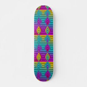 Pattern ARTs - stripes 3D coloured 21 Skateboard