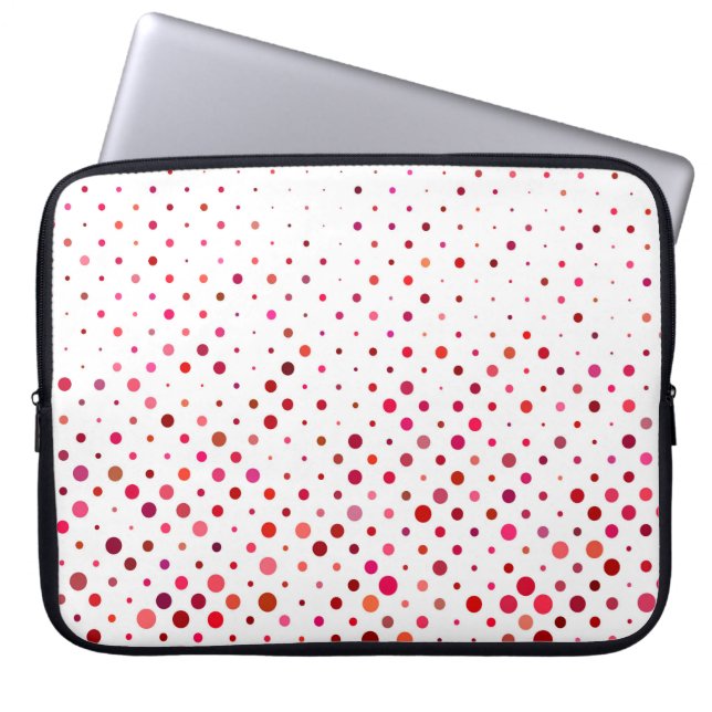 Pattern background coloured circle laptop sleeve (Front)