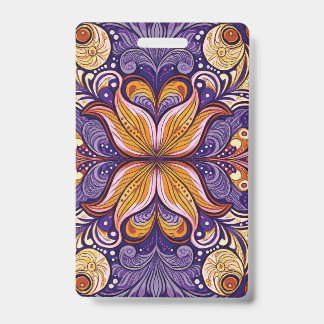 Pattern Batik Purple ID Badge