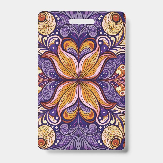 Pattern Batik Purple ID Badge (Front)
