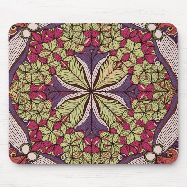 Pattern Batik Red Blue Mouse Pad (Front)