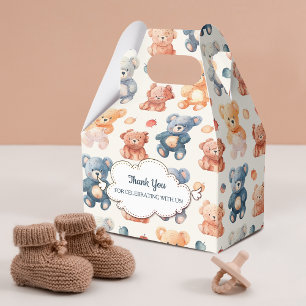 Pattern Bear Toy Baby Shower Favour Boxes