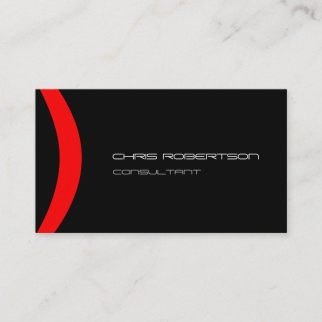 Pattern Black White Red Attractive Business Card (Front)