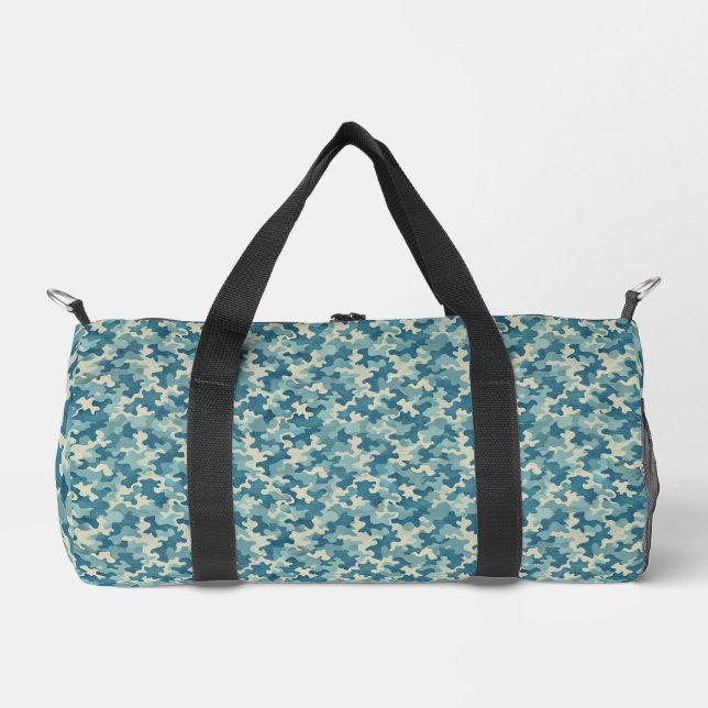 Pattern Blue Camouflage Duffle Bag (Front)