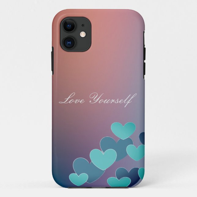 Pattern blue hearts iPhone Case (Back)