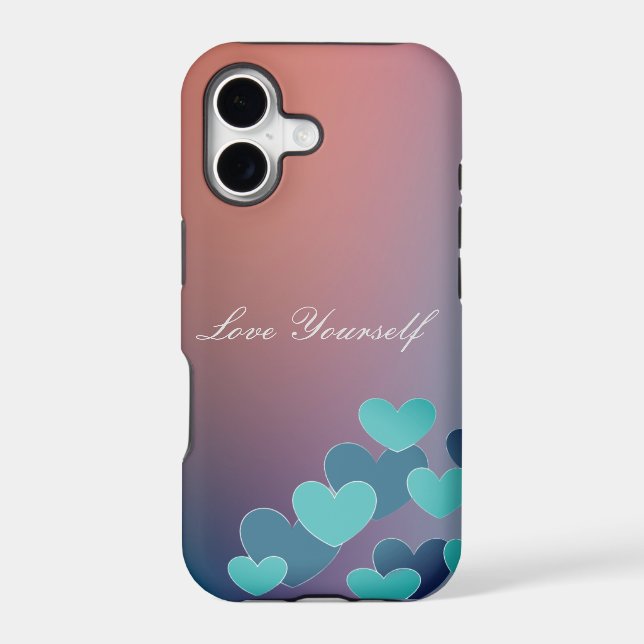 Pattern blue hearts iPhone Case (Back)