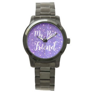 pattern blue-purple with confetti and star watch